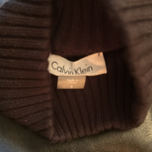 Calvin Klein Long Sleeve Sweater Dress, Faux Leather Front Black Small - Picture 3 of 3